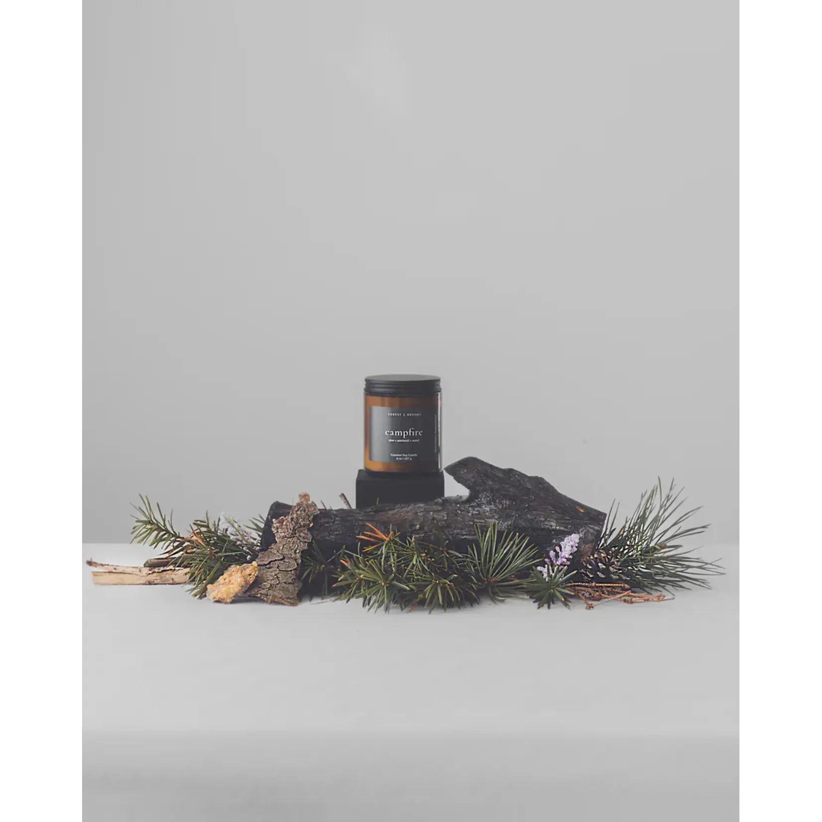 FOREST & BROOKS FOREST & BROOKS Campfire - Wooden Wick 8oz Candle