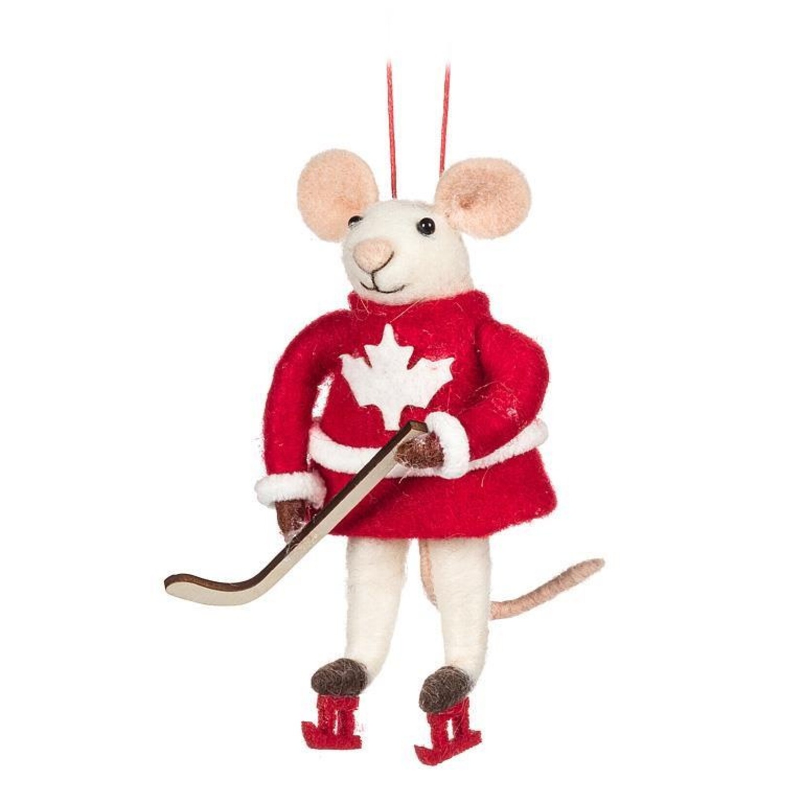 ABBOTT ABBOTT Canadan Hockey Mouse Ornament - Red