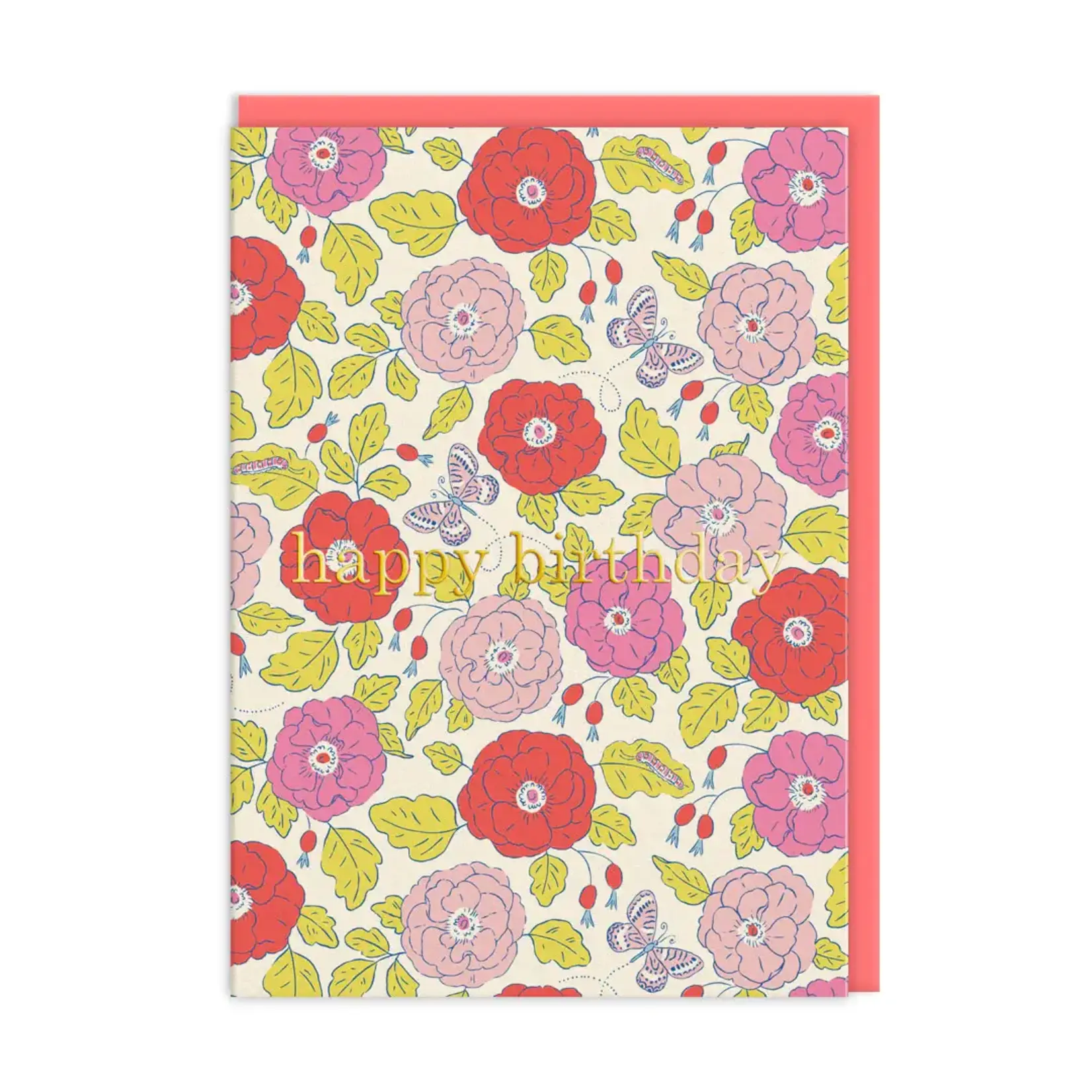 SHADOWBOX SHADOWBOX Butterfly Floral Happy Birthday Greeting Card