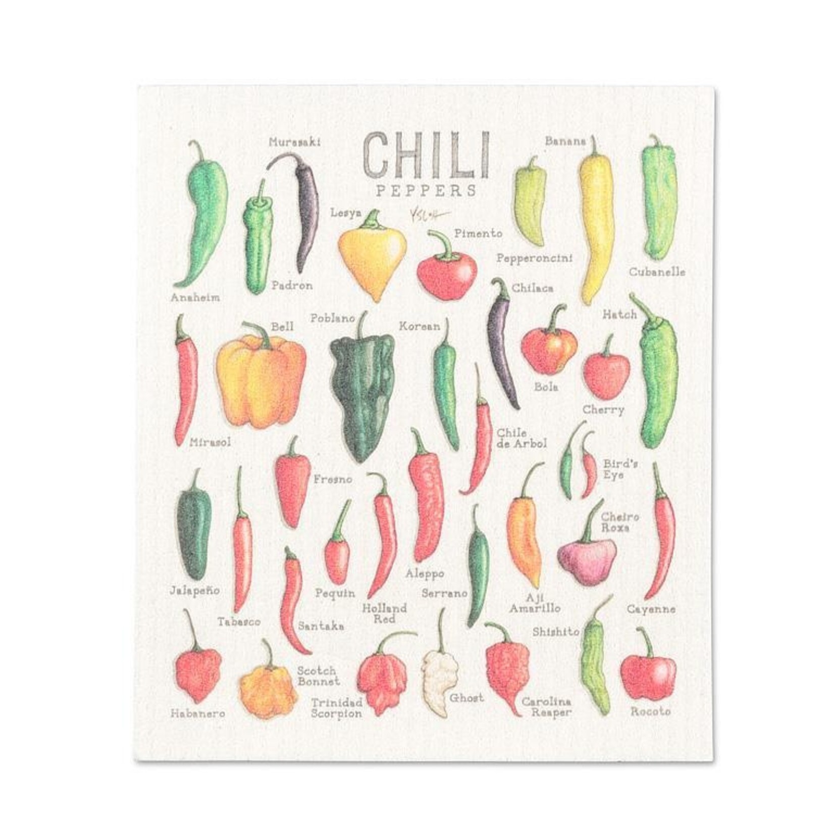 ABBOTT ABBOTT Swedish Dishcloth - Chili Peppers