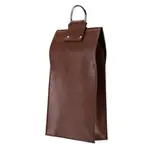 VISKI VISKI Brown Faux Leather Double-Bottle Wine Tote