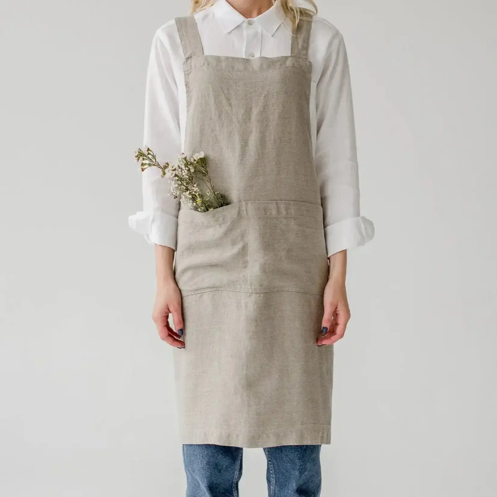 LINEN TALES LINEN TALES Crossback Apron - Natural