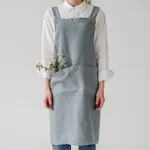 LINEN TALES LINEN TALES Crossback Apron - Blue Fog