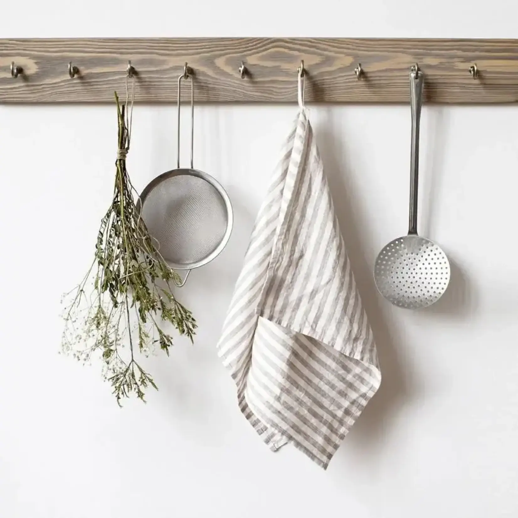 LINEN TALES LINEN TALES Tea Towel - Natural White Stripe