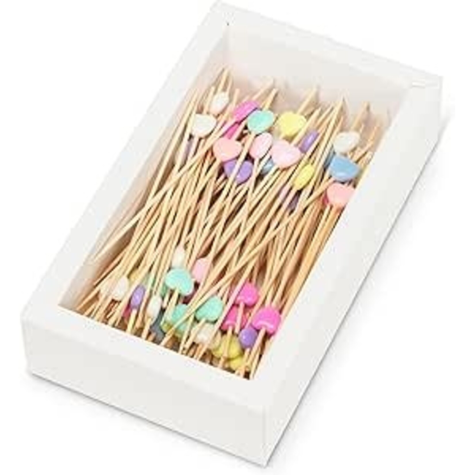 ABBOTT ABBOTT Pastel Heart Party Pick 100pc  - 4.5"L