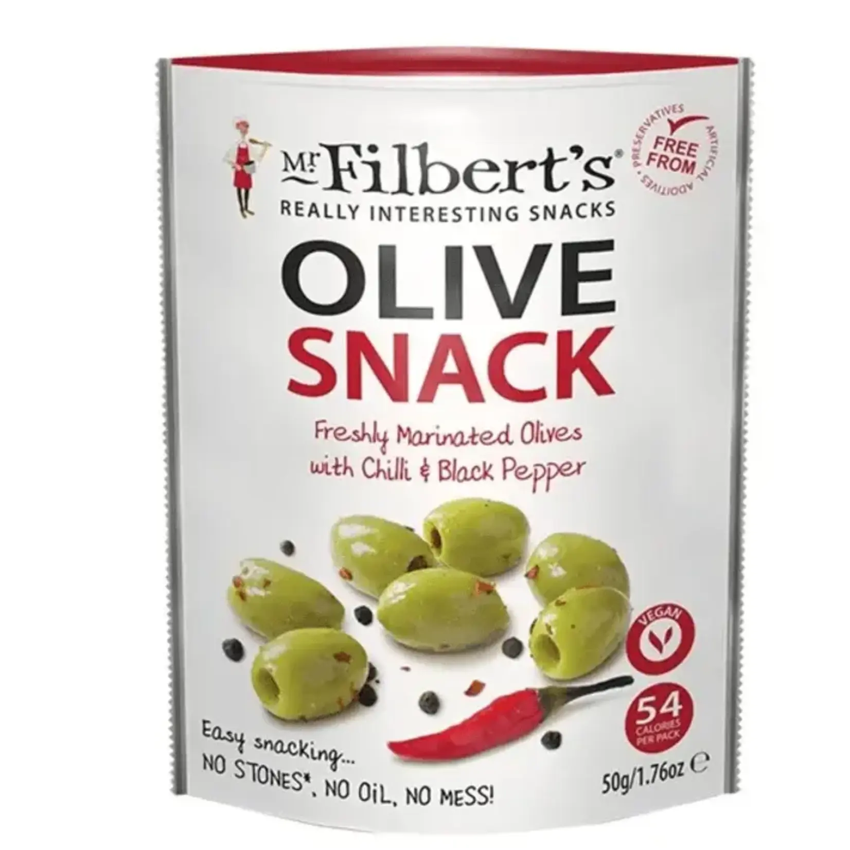 MR FILBERT'S MR. FILBERT'S Mixed Olives with Chilli & Black Pepper - 50g