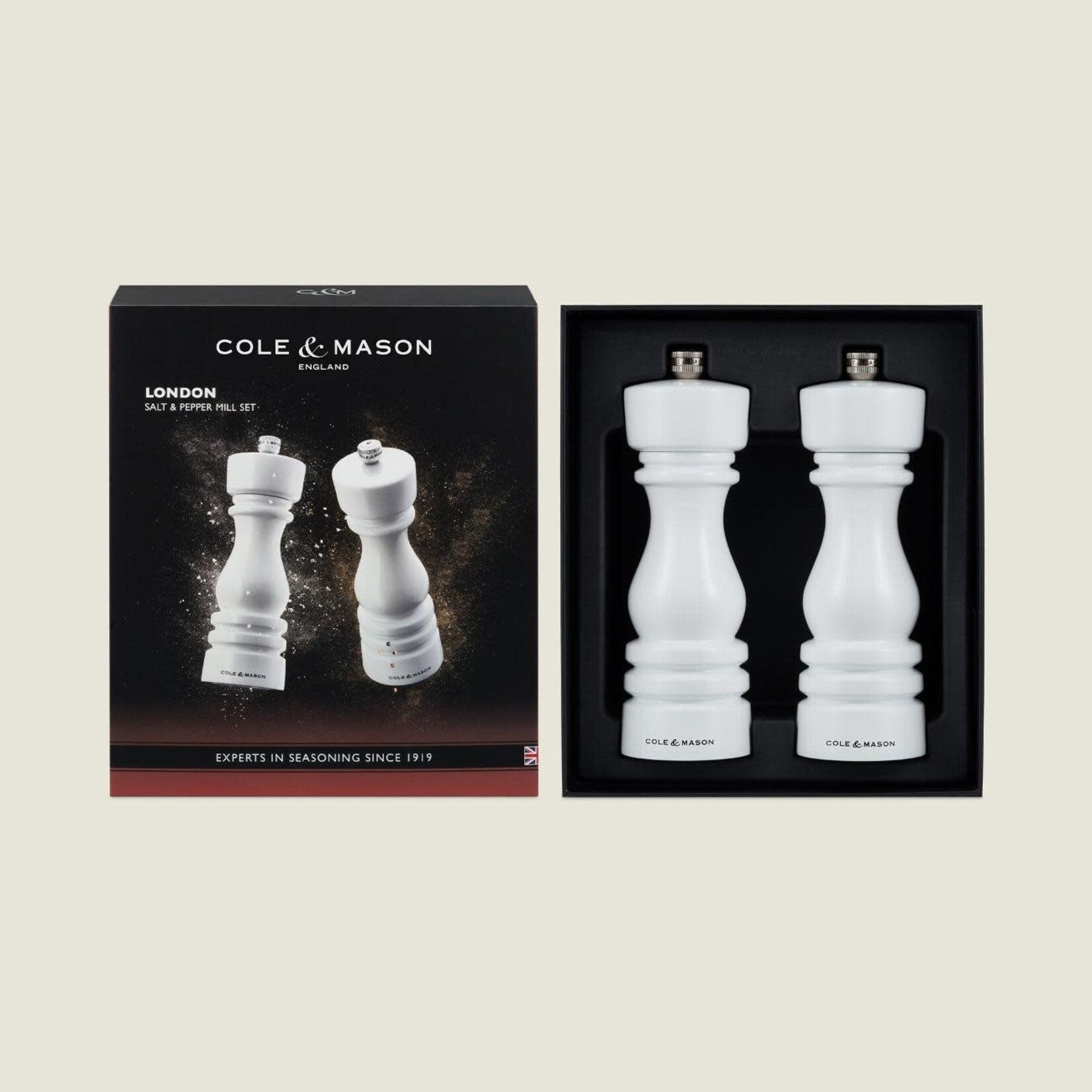 COLE & MASON COLE & MASON London White Gloss Salt & Pepper Set 7"