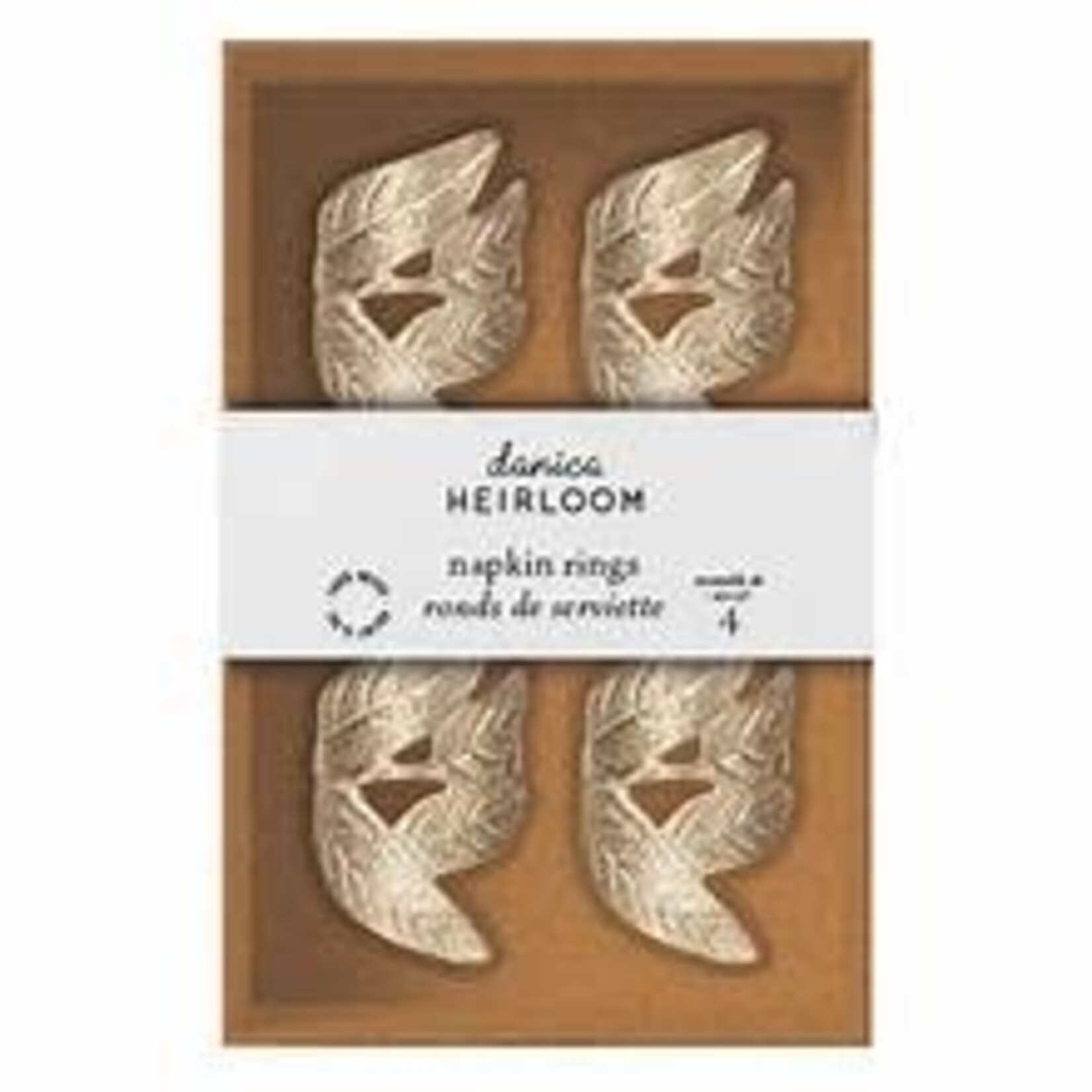 DANICA DANICA Frond Metal Napkin Rings S/4