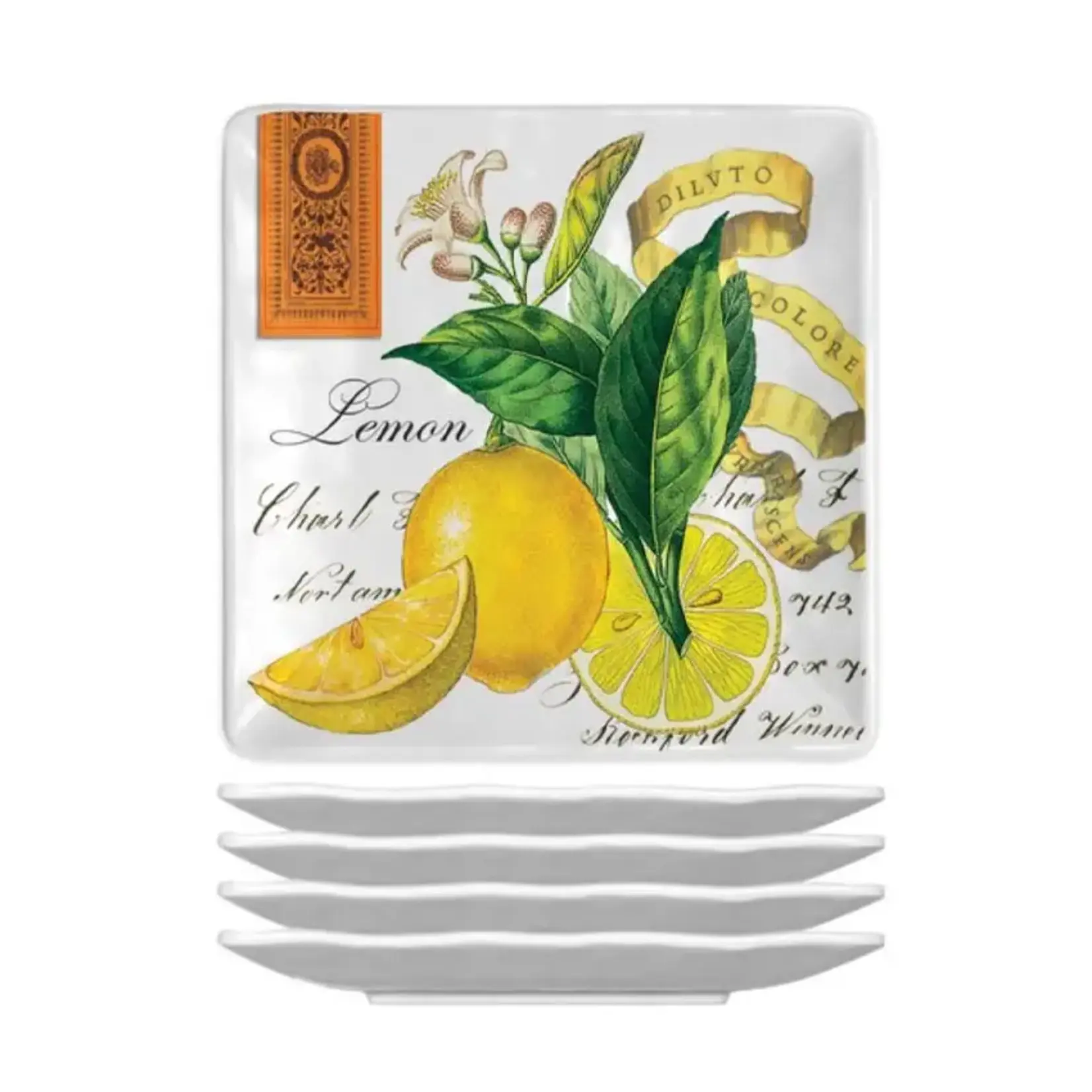 MICHEL DESIGN WORKS MICHEL DESIGN Canape Plates S/4 - Lemon Basil DNR