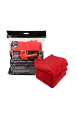 Chemical Guys MIC34103 Happy Ending Ultra Plush Edgeless Microfiber Towel, Red 16'' x 16'' (3 Pack)