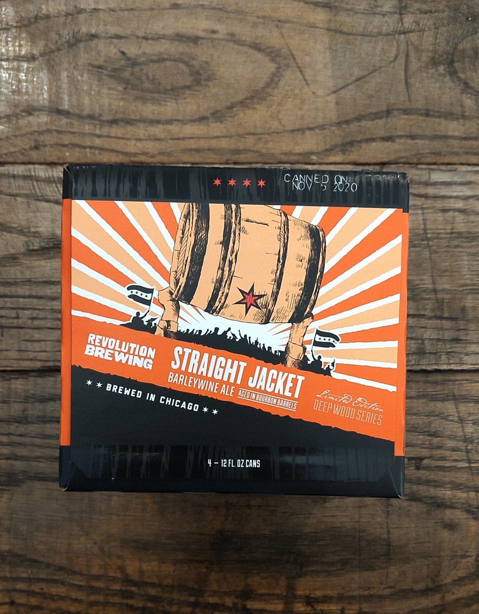 Revolution Brewing 4 PACK Revolution Brewing Straight Jacket Bourbon Barrel Aged Barleywine