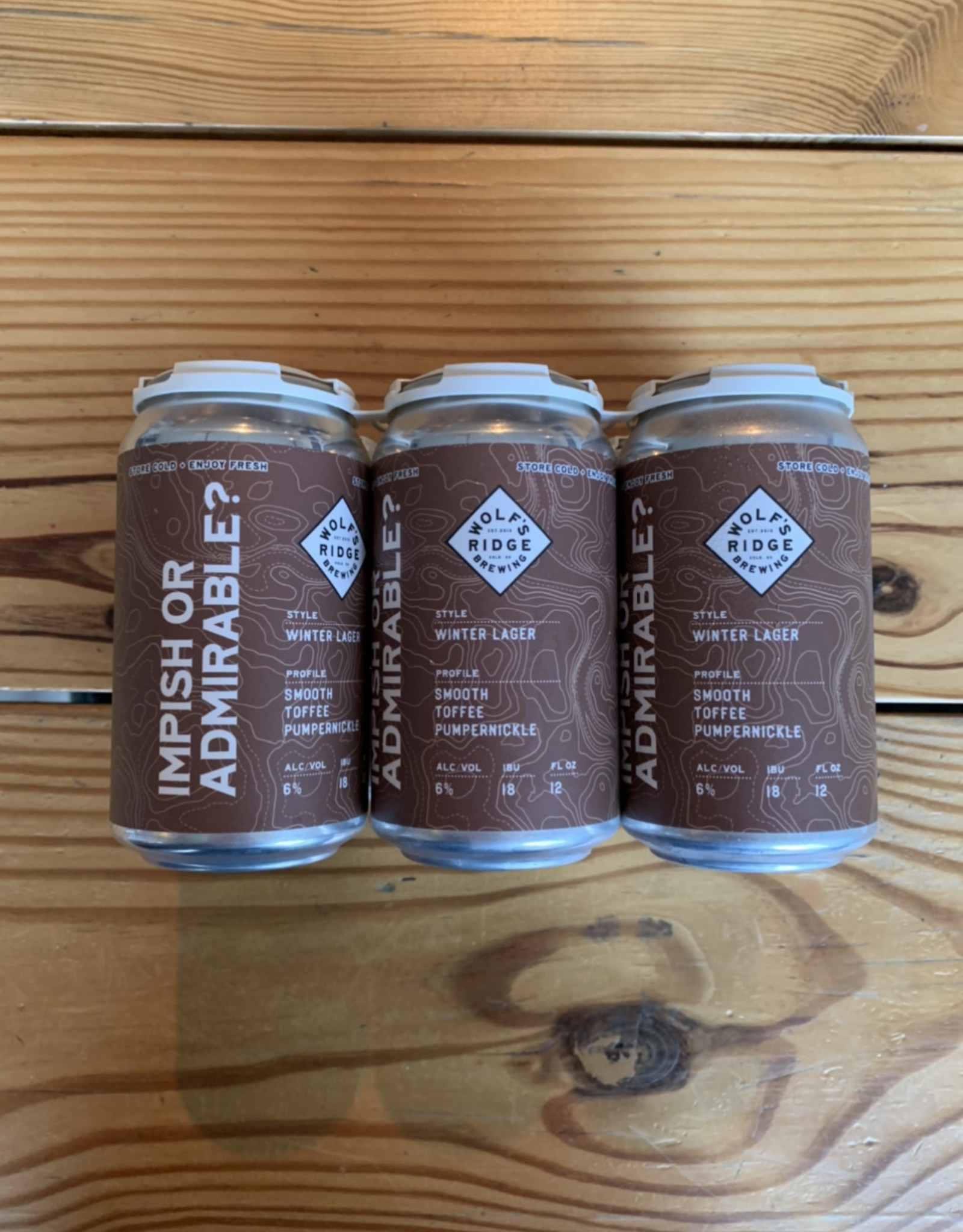 Wolf's Ridge Brewing 6 PACK Wolf's Ridge Impish or Admirable? Winter Lager