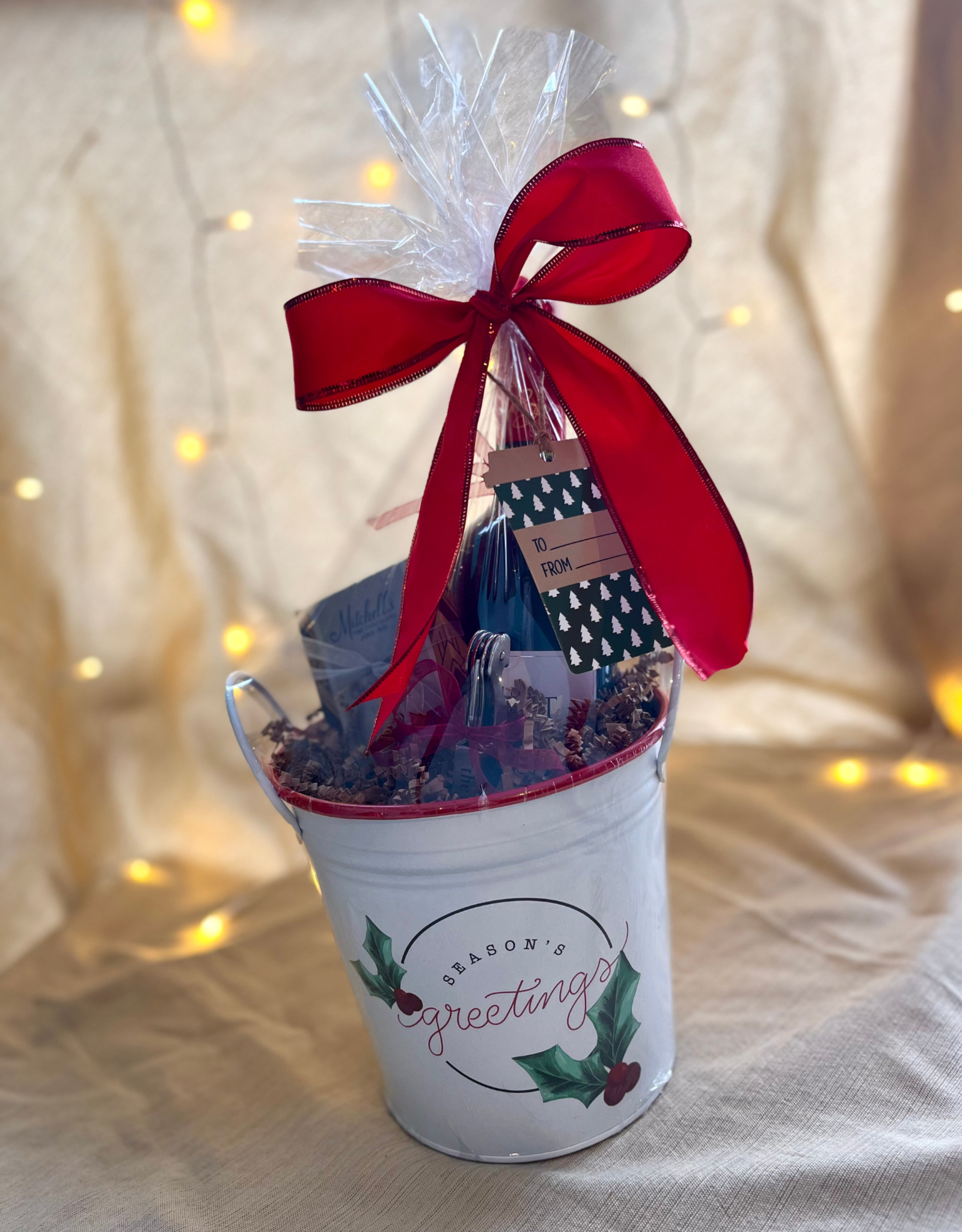 One Bottle Holiday Basket (Red Wine)