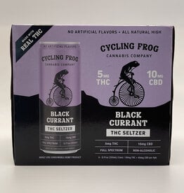 6 PACK Cycling Frog Black Currant THC Seltzer - 5mg THC, 10mg CBD