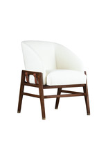 Lubek Arm Chair, White Belgian Linen