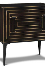 Limoge Small Chest, Ebony & Brass Inlay