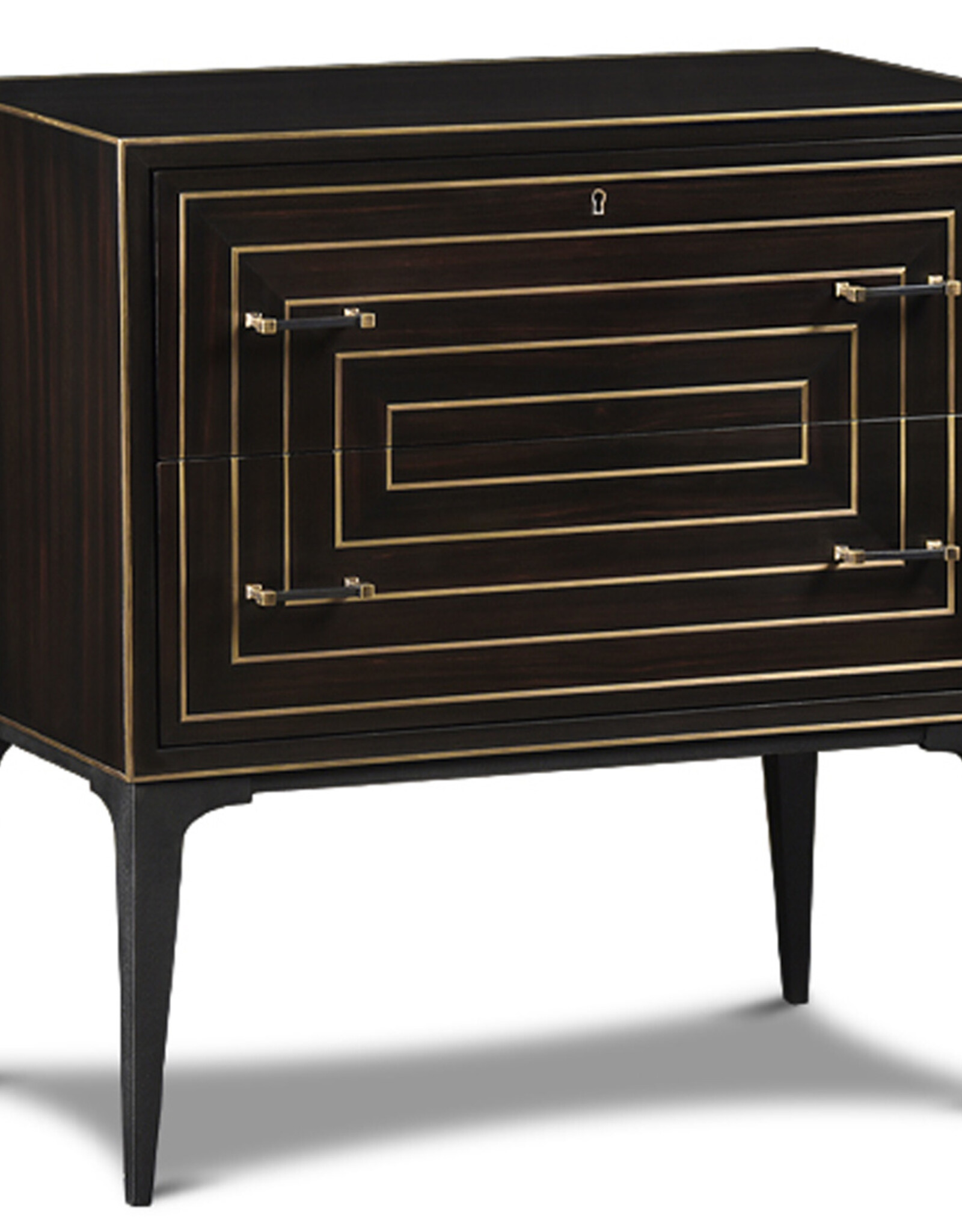 Limoge Small Chest, Ebony & Brass Inlay