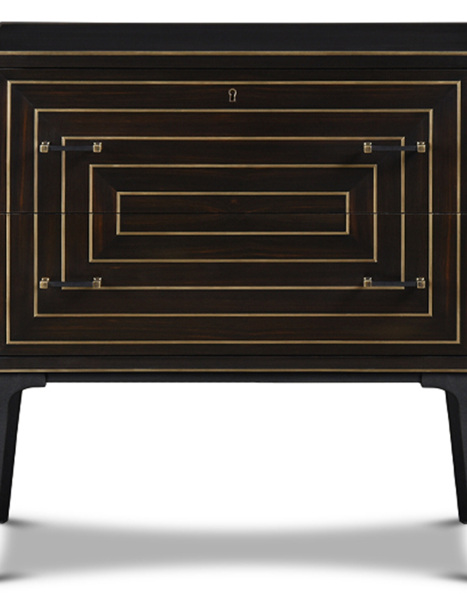 Limoge Small Chest, Ebony & Brass Inlay