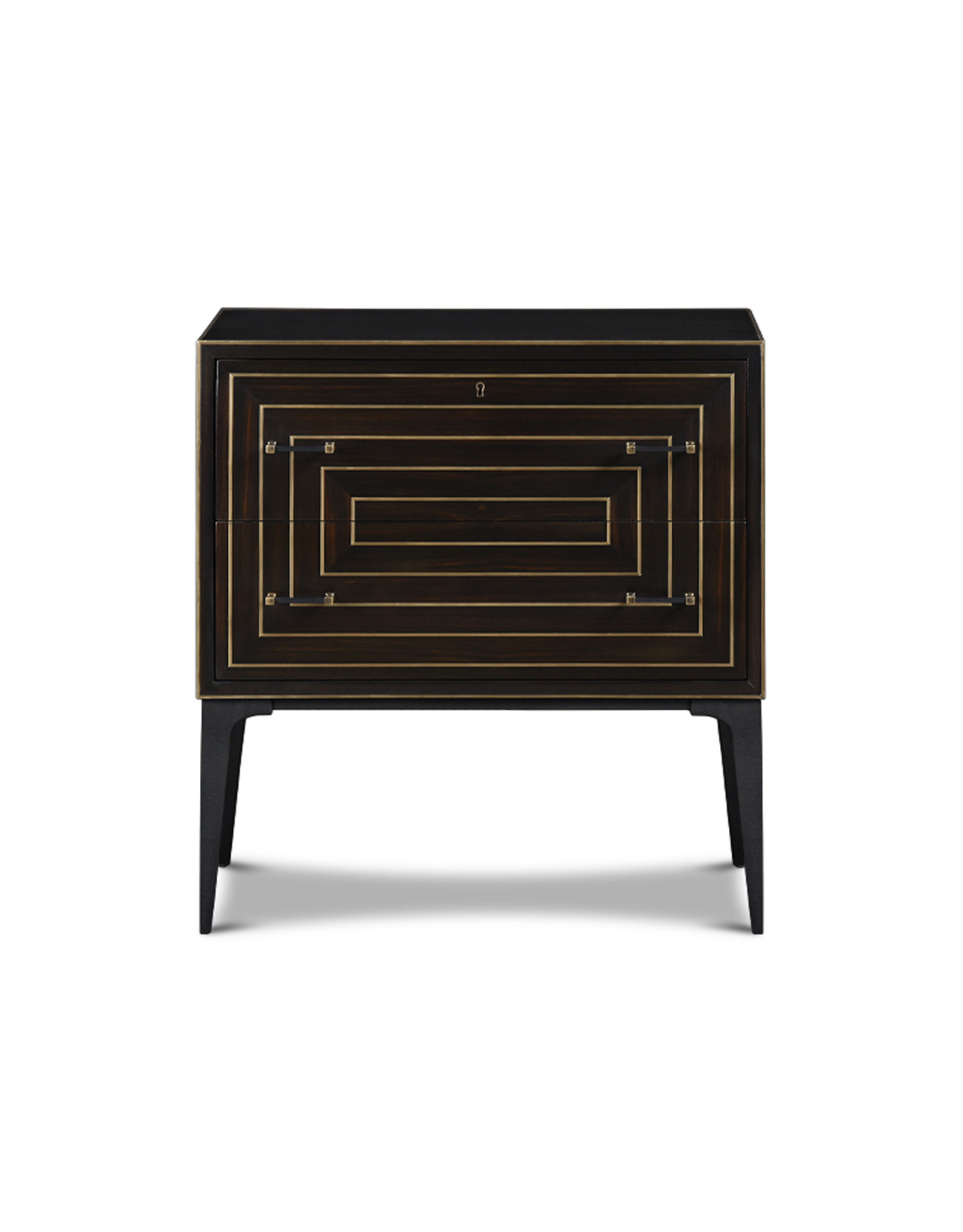 Limoge Small Chest, Ebony & Brass Inlay
