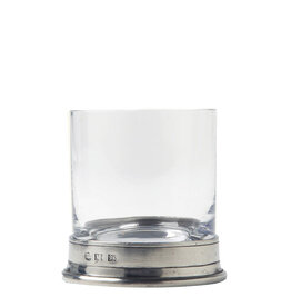 Italian Pewter & Crystal Rocks Glass 6 oz