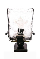 Lirio Vessel w/ Handblown Glass on Iron Stand