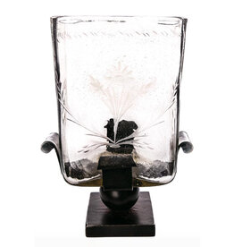 Lirio Vessel w/ Handblown Glass on Iron Stand