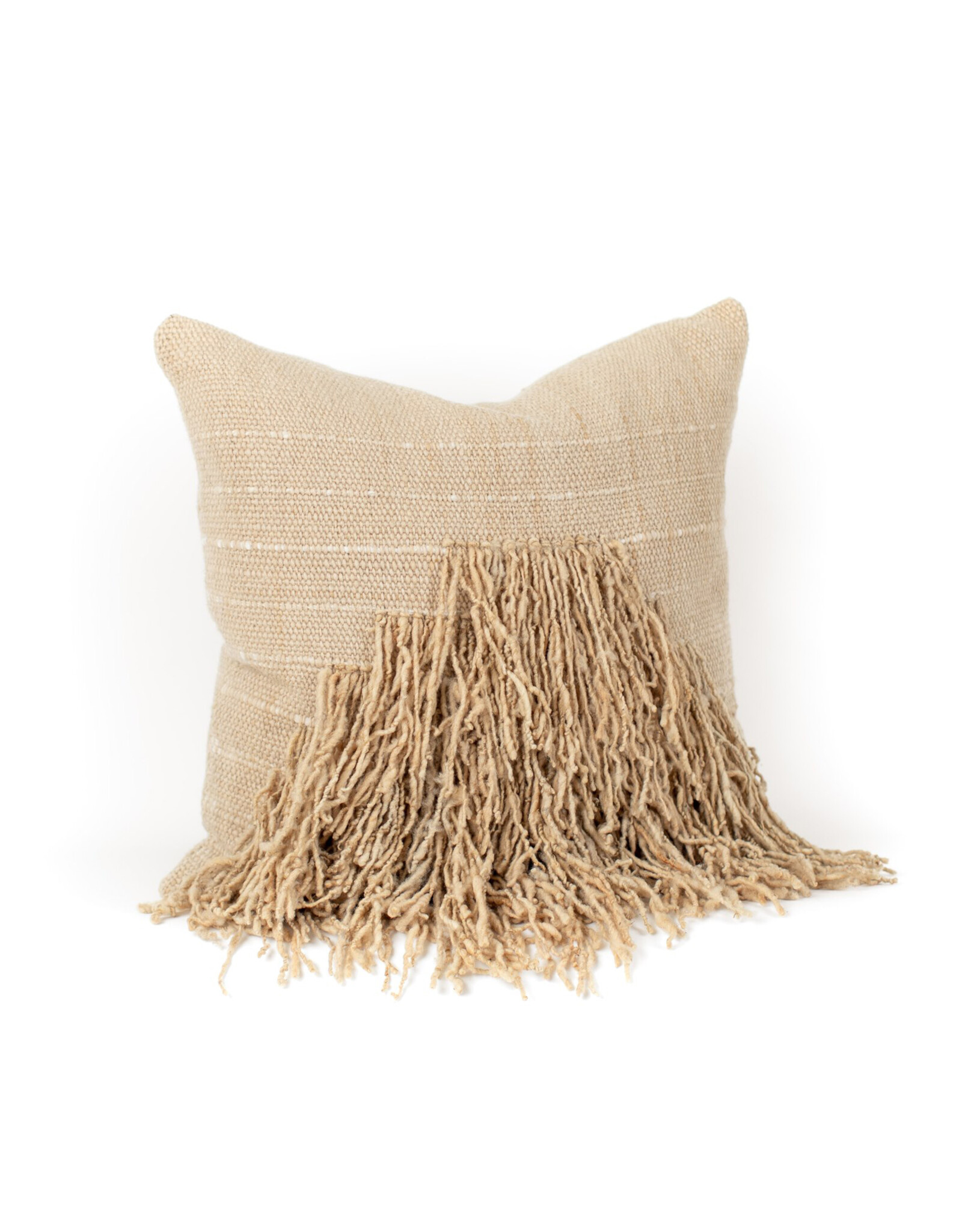 Oatmeal Long Fringe Pillow, Chile 26 x 26