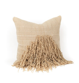 Oatmeal Long Fringe Pillow, Chile 26 x 26