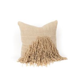 Oatmeal Long Fringe Pillow, Chile 26 x 26