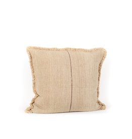 Hand Woven Oatmeal/Plum Chilean Pillow, 26 x 26