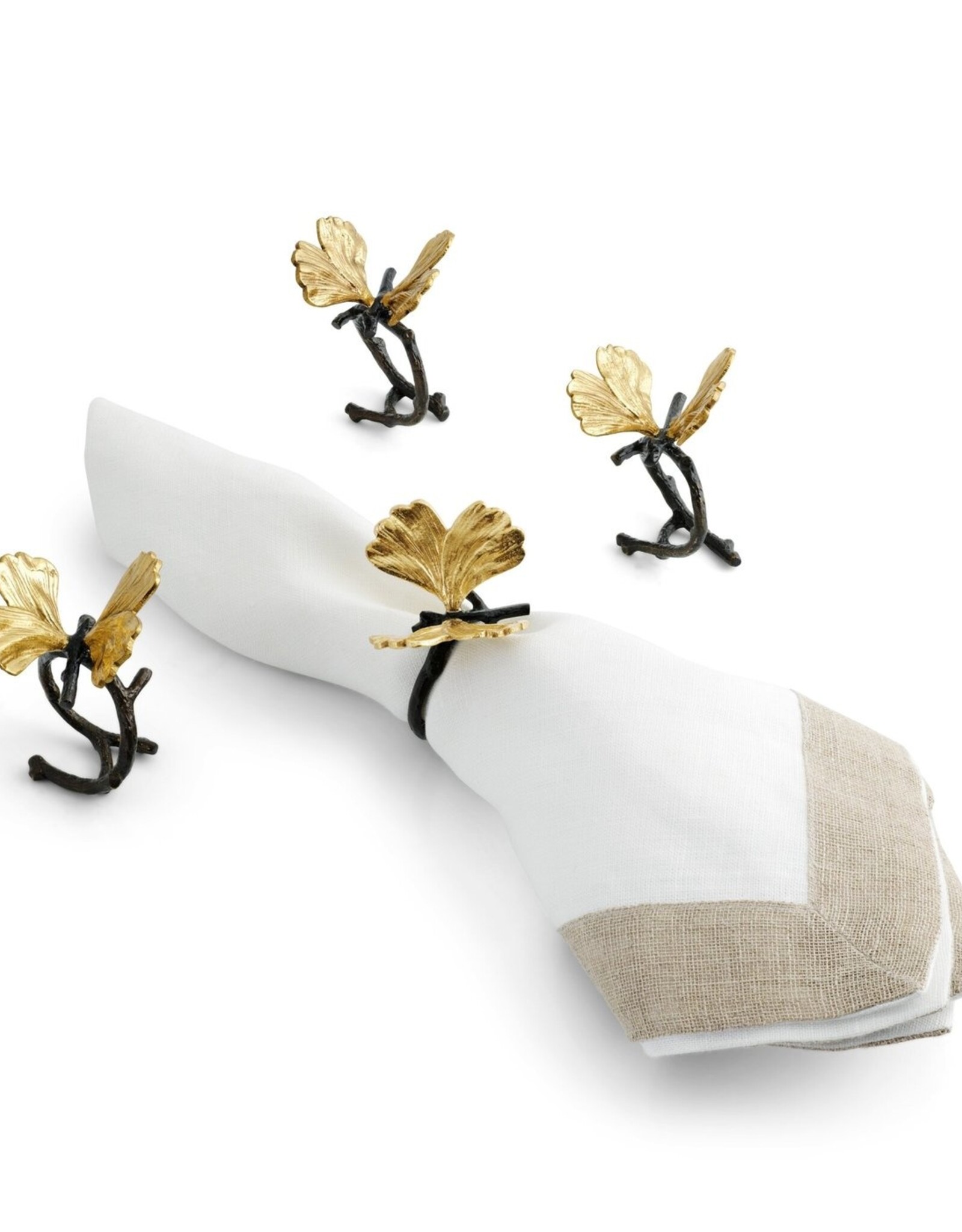 Butterfly Ginkgo Napkin Ring, Set of 4
