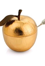 Gold Apple Honey Pot w/ Spoon
