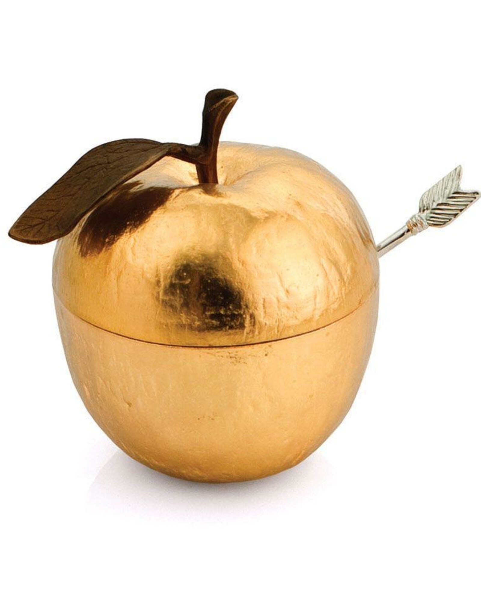 Gold Apple Honey Pot w/ Spoon