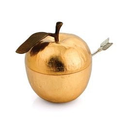 Gold Apple Honey Pot w/ Spoon
