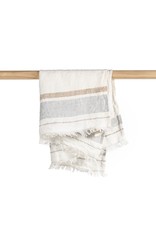 The Belgian Oyster Stripe Guest Towel 21.5 x 25.5