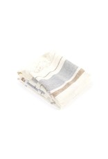 The Belgian Oyster Stripe Guest Towel 21.5 x 25.5