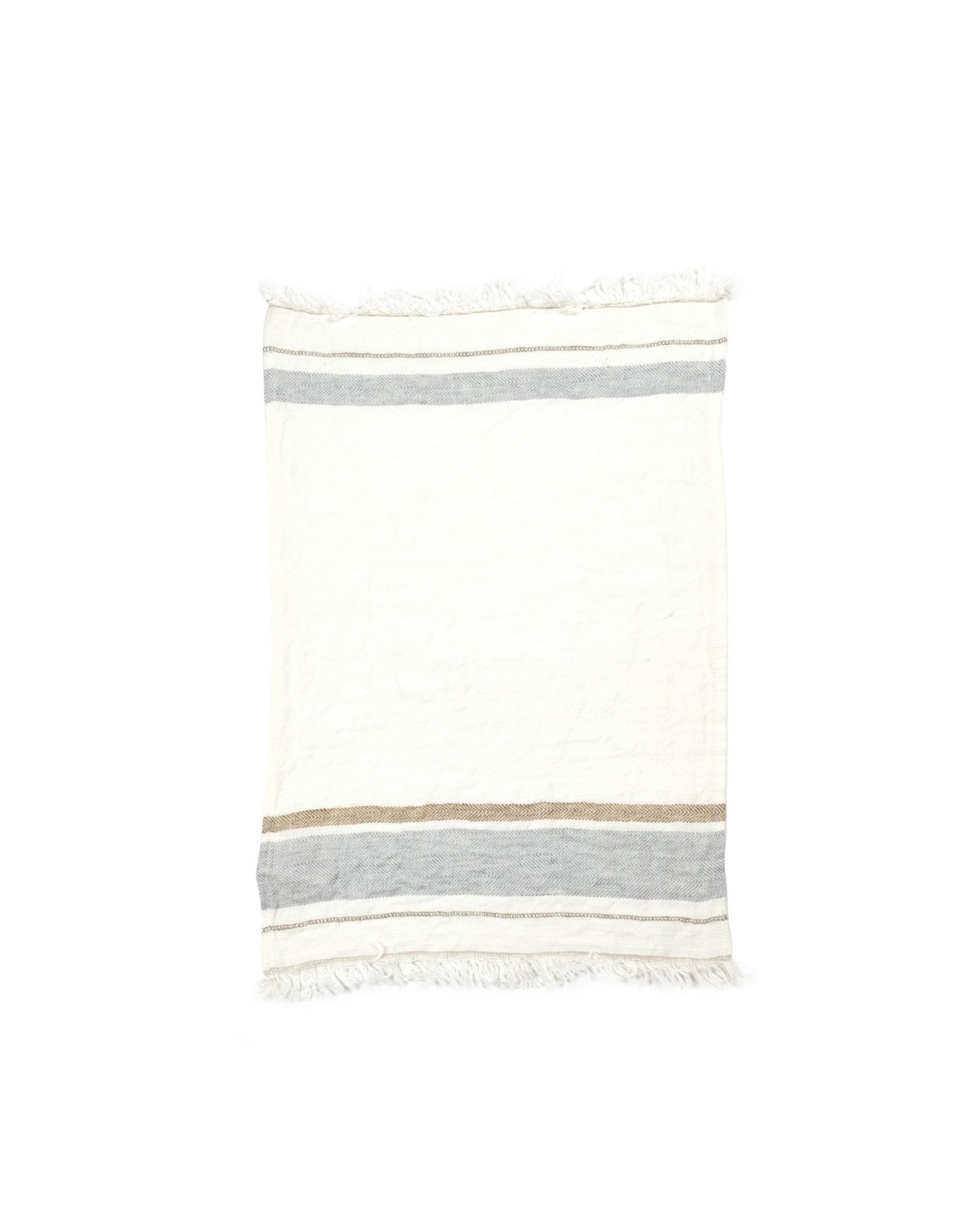 The Belgian Oyster Stripe Guest Towel 21.5 x 25.5