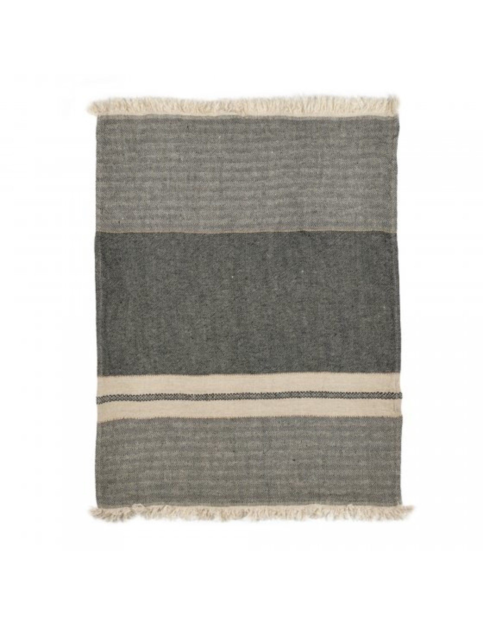 The Belgian Black Stripe Guest Towel 21.5 x 25.5