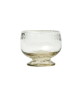 Viejo Vaso Clear w/ Corona Laurel Etching