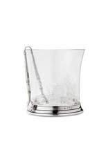 Crystal Ice Bucket w/ Handles & Tong Set