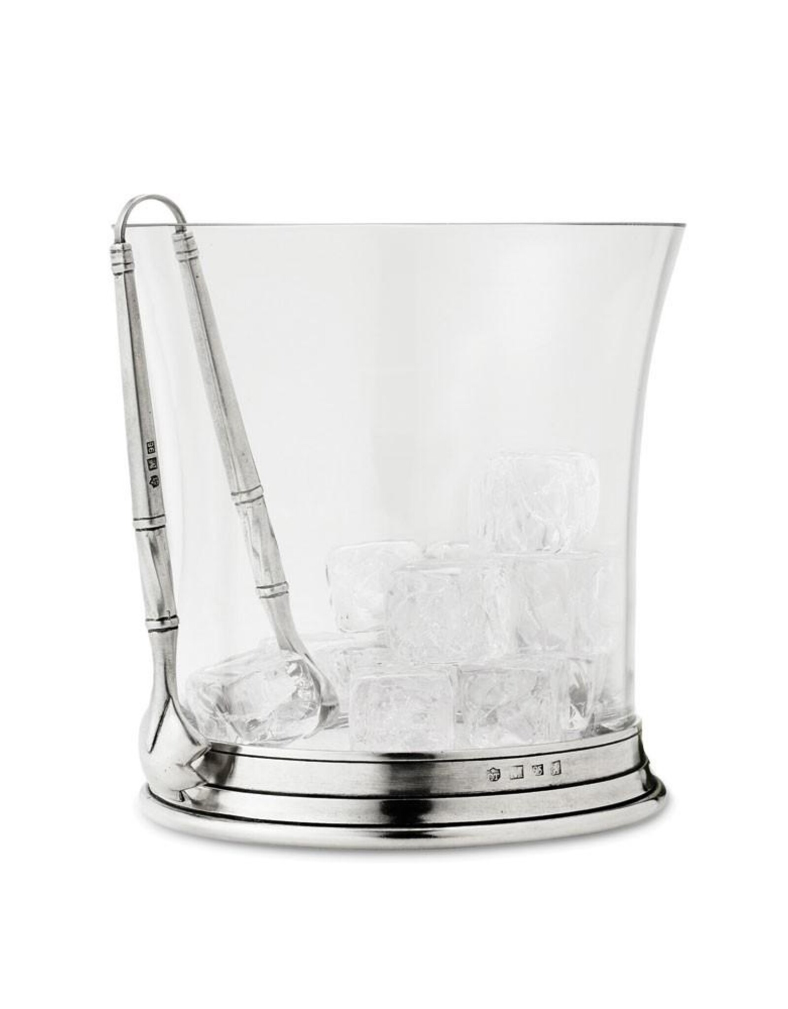 Crystal Ice Bucket w/ Handles & Tong Set, 1385.5