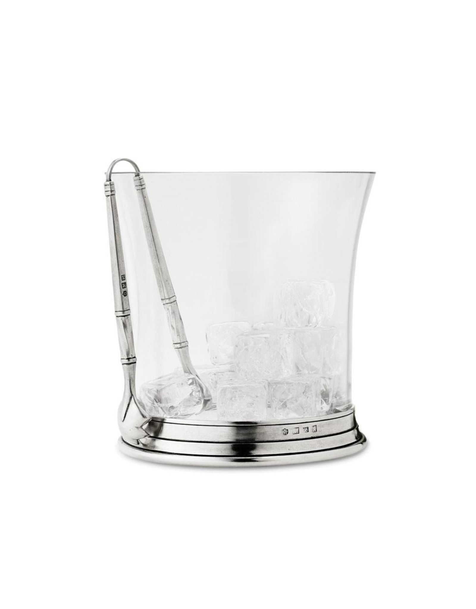 Crystal Ice Bucket w/ Handles & Tong Set, 1385.5