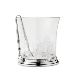 Crystal Ice Bucket w/ Handles & Tong Set, 1385.5