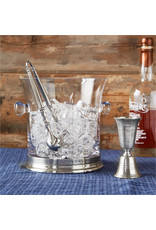 Crystal Ice Bucket w/ Handles & Tong Set, 1285.5