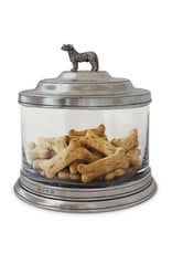 Glass Cookie Jar w/ Dog Finial