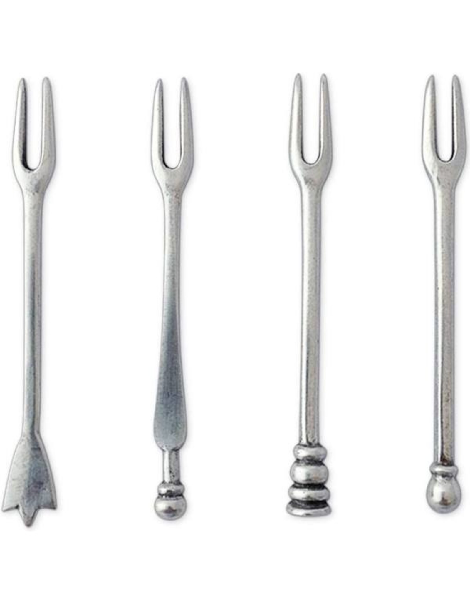 Assorted Olive Cocktail Forks, Set of 4