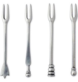 Assorted Olive Cocktail Forks, Set of 4