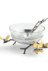 Butterfly Ginkgo Glass Nut Dish w/ Spoon