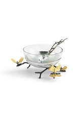 Butterfly Ginkgo Glass Nut Dish w/ Spoon