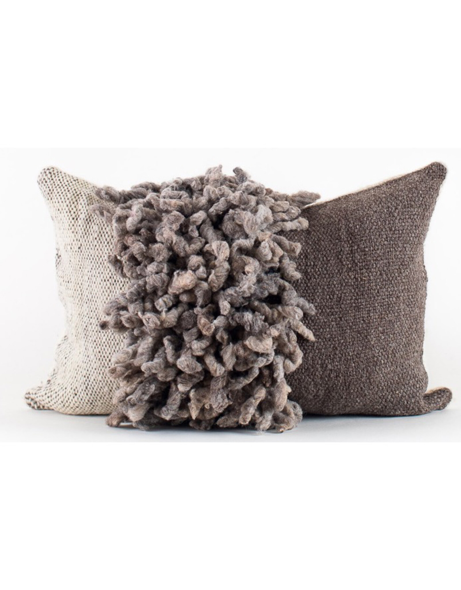 Makun Dreadlock Brown & Grey Pillow, Chile 20 x 20
